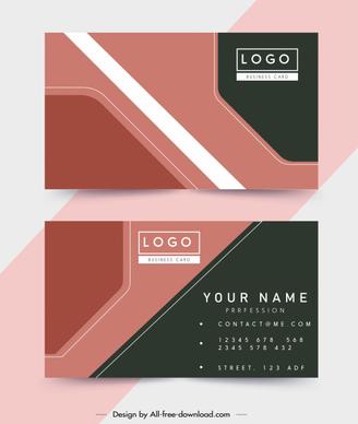 business card template colored flat technology decor