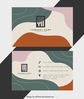 business card template colorful abstract curves decor