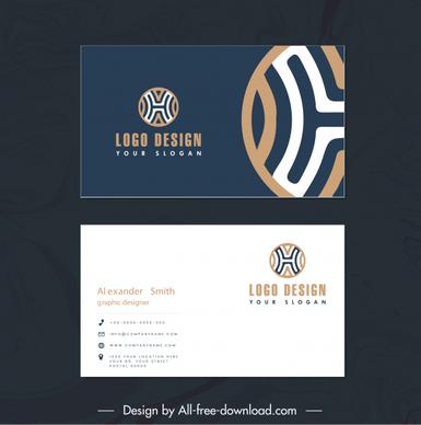 business card template contrast design flat circle logotype