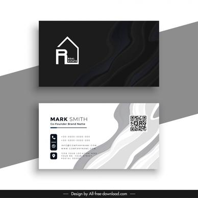 business card template contrast house logotype abstract curves decor