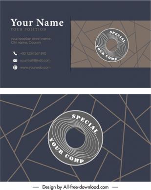 business card template dark elegance flat geometric decor