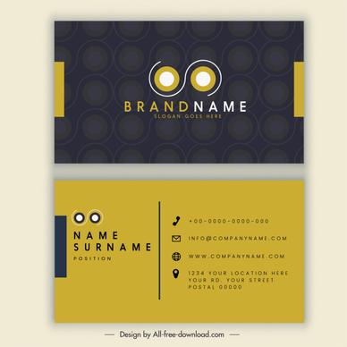 business card template elegant brown black horizontal decor