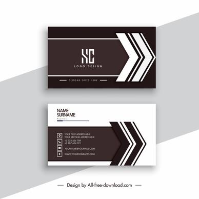 business card template elegant contrast dark bright arrows