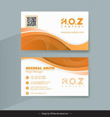 business card template elegant curved waves