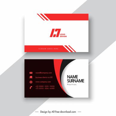 business card template elegant dark bright flat design