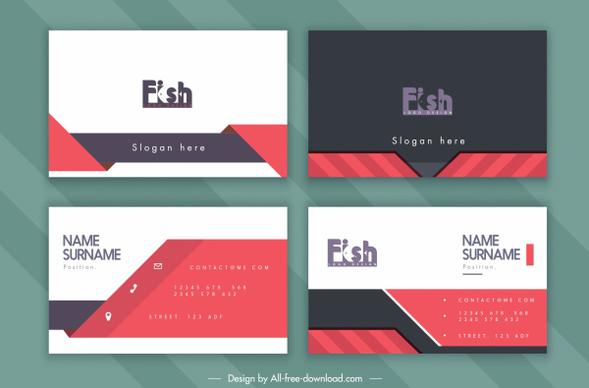 business card template fish text logotye decor