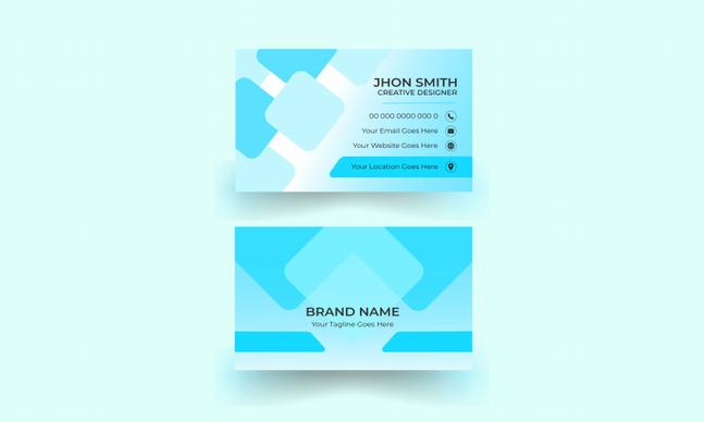 business card template flat elegant geometry layout