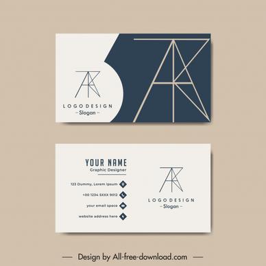 business card template geometric logotype plain classic