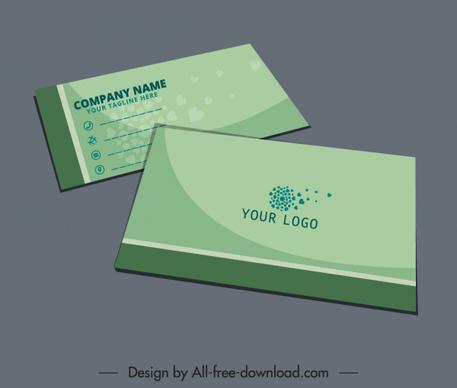 business card template green plain decor
