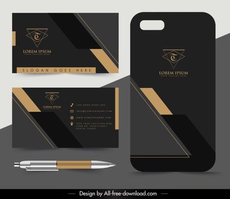 business card template luxury dark black decor