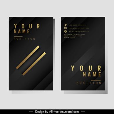 business card template luxury dark black golden decor