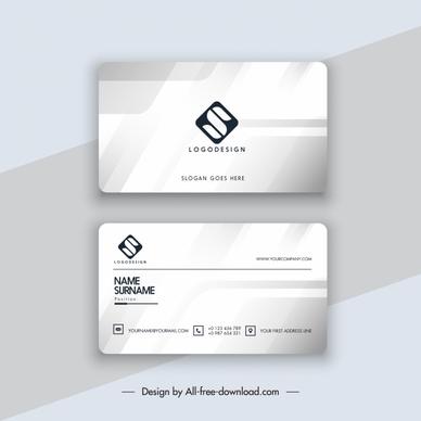business card template modern elegant silver decor