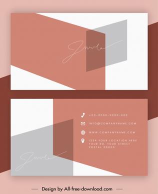 business card template modern geometric sketch signature decor