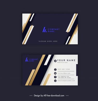 business card template modern technology stripes contrast decor