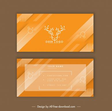 business card template reindeer logo sketch yellow stripes