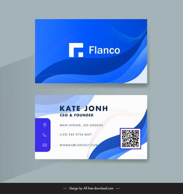 business card template template elegant contrast dynamic waves