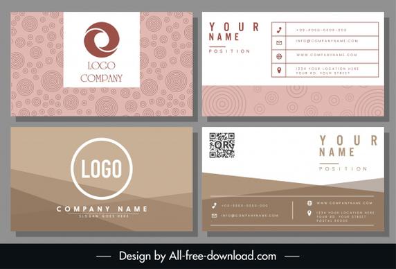 business card templates abstract pink brown decor