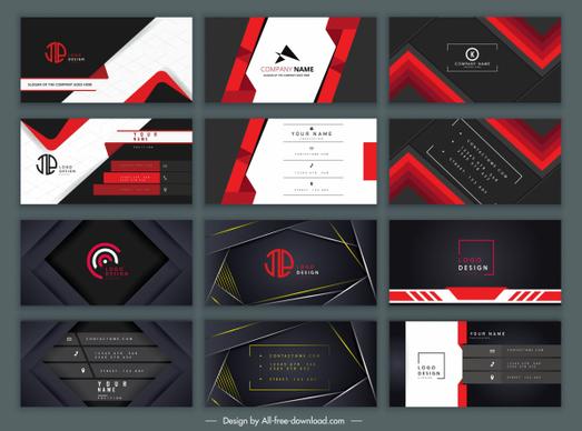 business card templates elegant dark black red decor