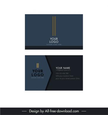business card templates elegant dark plain geometry lines decor
