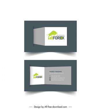 business card templates elegant modern 3d paper bull chart logotype decor