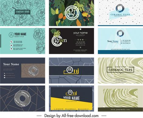 business card templates elegant nature abstract technology themes
