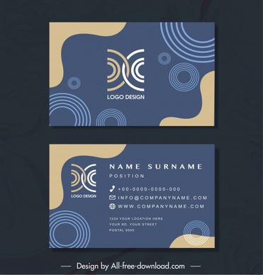 business card templates flat abstract geometric decor