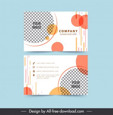 business card templates flat checkered circles decor