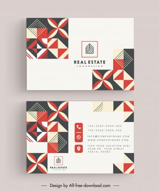 business card templates flat decorative symmetry shapes