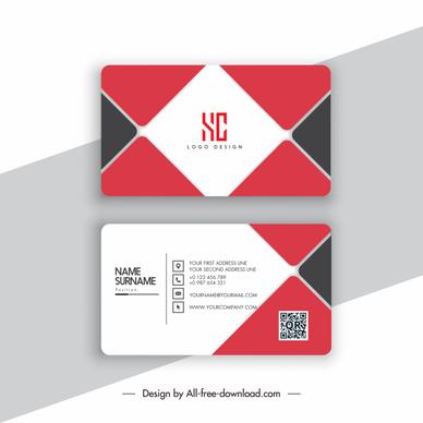 business card templates flat geometric decor
