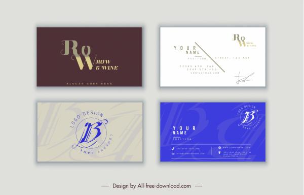 business card templates modern design texts layout ornament