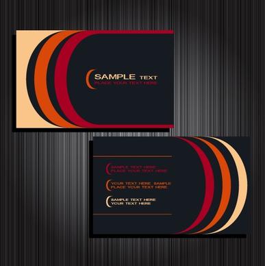 name card templates modern design colorful curves ornament