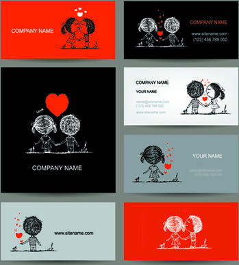 business cards with banner design vector