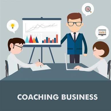 business coaching concept design with teamworking space