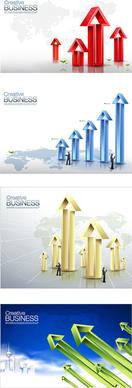 business data arrow poster vector graphics