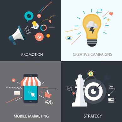 business development concepts isolated with marketing elements