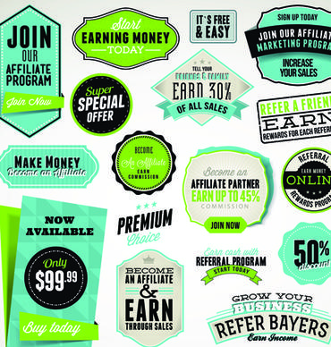 business elements stickers and labels vector