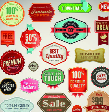 business elements stickers and labels vector