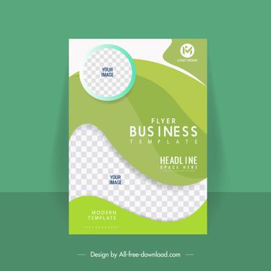 business flyer cover template bright modern checkered curves