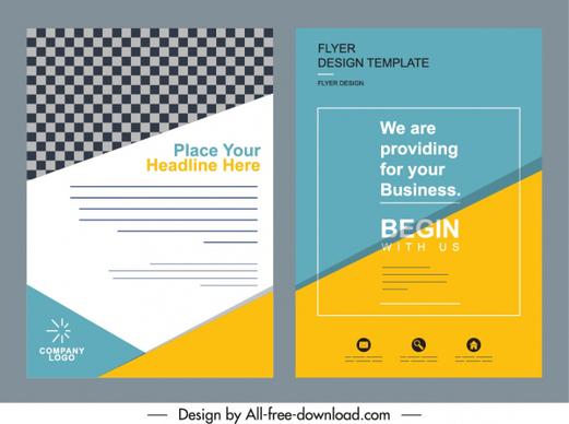 business flyer cover templates colorful elegant flat decor