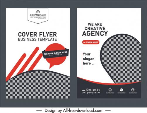 business flyer cover templates elegant checkered decor