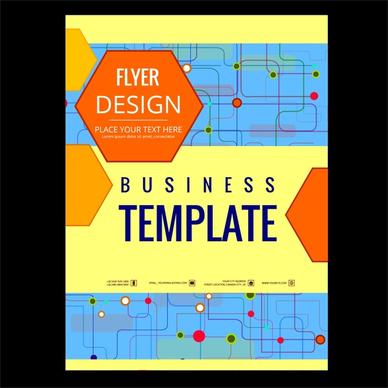 business flyer design template points connection style