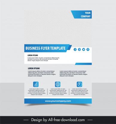 business flyer template checkered elegance