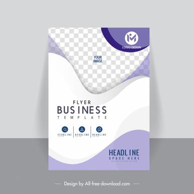 business flyer template elegant bright modern checkered curves