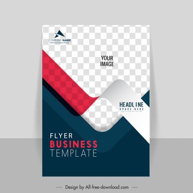 business flyer template elegant checkered 3d effect