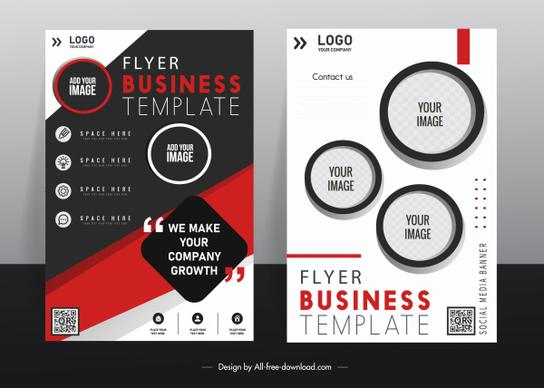business flyer template elegant modern contrast geometric decor