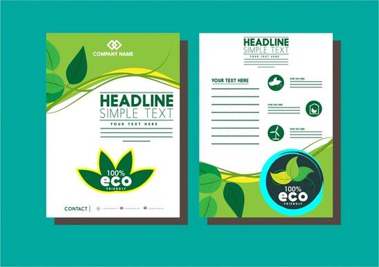 business flyer templates eco green leaves style