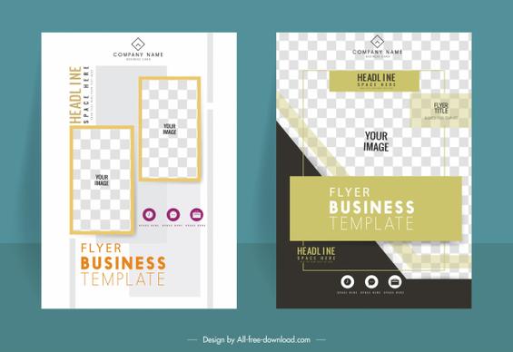 business flyer templates modern elegant flat checkered decor