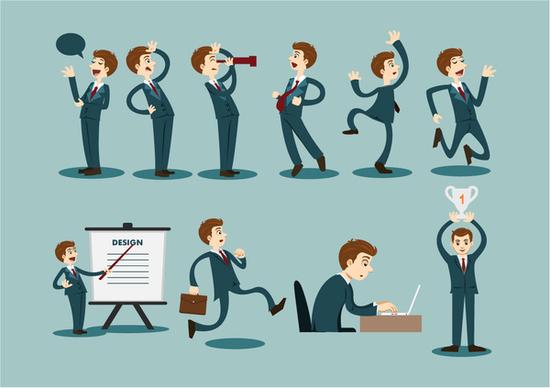 business icons design with businessman gestures illustration