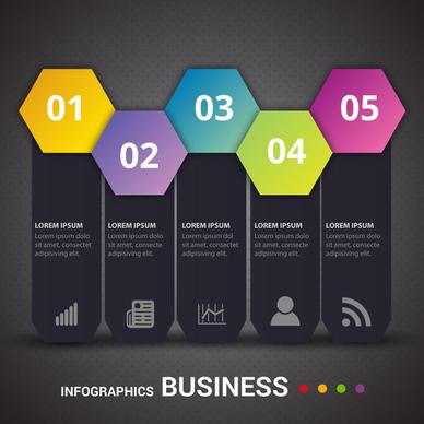 business infographic design with contrast colors geometry
