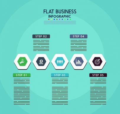 business infographic flat design polygon icons decor